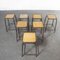 French Chocolate Brown Laboratory Stools, 1970s, Set of 7 5