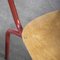 French Mullca Vintage Red Model 511 Dining Chairs, 1970s, Set of 4 6