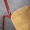 Sedie da pranzo Mullca nr. 511 vintage rosse, Francia, anni '70, set di 4, Immagine 6