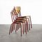 French Mullca Vintage Red Model 511 Dining Chairs, 1970s, Set of 4, Image 7