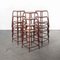 French Dark Red Laboratory Stools, 1970s, Set of 12, Image 7