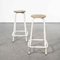 French Tall White Laboratory Stools, 1960s, Set of 2, Image 3