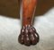 Antique Hardwood Lion Hairy Paw Feet Footstools for Wingback Armchairs, Set of 2 7