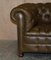 Vintage Chesterfield Olive Green Leather Sofa & Armchair, Set of 2, Image 4