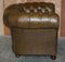 Vintage Chesterfield Olive Green Leather Sofa & Armchair, Set of 2, Image 19