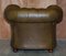 Vintage Chesterfield Olive Green Leather Sofa & Armchair, Set of 2 20