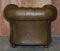 Vintage Chesterfield Sofa & Sessel aus Olivgrünem Leder, 2er Set 20