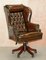 Hand Dyed President Brown Leather Directors Captain's Chair from Harrods, Image 2
