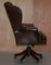 Hand Dyed President Brown Leather Directors Captain's Chair from Harrods, Image 9