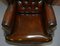 Hand Dyed President Brown Leather Directors Captain's Chair from Harrods, Image 6