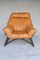 Leather and Bamboo Armchair with Ottoman, 1980s, Set of 2 5