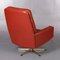 Chaise Pivotante Vintage en Cuir Rouge, Danemark, 1960s 5