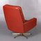 Vintage Danish Red Leather Swivel Chair, 1960s 5
