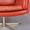 Vintage Danish Red Leather Swivel Chair, 1960s 10