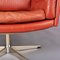 Vintage Danish Red Leather Swivel Chair, 1960s, Image 10