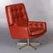 Vintage Danish Red Leather Swivel Chair, 1960s, Image 1