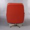 Vintage Danish Red Leather Swivel Chair, 1960s, Image 6