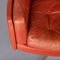 Vintage Danish Red Leather Swivel Chair, 1960s 7