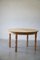Mid-Century Danish Round Dining Table with 2 Extensions in Solid Oak, 1960s, Image 1
