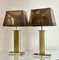 Gold and Clear Acrylic Glass Table Lamps, Belgium, 1970s, Set of 2 3