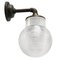 Industrielle Vintage Vintage Wandlampe aus weißem Porzellan, gestreiftem Glas & Messing 5