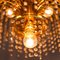Lámpara de araña vintage de metal dorado con 10 luces, años 70, Imagen 5