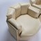 Postmodern Octagonal Cream Leather Lounge Chairs, 1980s, Set of 2 5