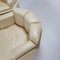 Postmodern Octagonal Cream Leather Lounge Chairs, 1980s, Set of 2 8