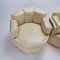 Postmodern Octagonal Cream Leather Lounge Chairs, 1980s, Set of 2 6