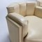 Postmodern Octagonal Cream Leather Lounge Chairs, 1980s, Set of 2 4