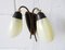 Messing Wandlampe mit Zwei Glasschirmen, 1950er 1