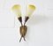 Goldene Wandlampe aus Messing & Glas, 1950er 2