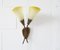 Goldene Wandlampe aus Messing & Glas, 1950er 10