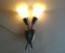 Goldene Wandlampe aus Messing & Glas, 1950er 8