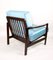 Vintage Turquoise Armchair by Z. Baczyk, 1970s 3