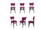 20th Century Restored Chairs in Fuchsia Wool and Wood, 1960s, Set of 6 2