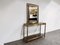 Brass Console Table with Mirror, 1970s, Set of 2 5