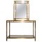 Brass Console Table with Mirror, 1970s, Set of 2 1