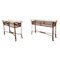 Mid-Century Faux Leather Console Tables in the Style of Jacques Adnet, 1960s, Set of 2 1