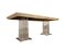 Vintage Acrylic Glass, Brass and Travertine Dining Table, 1970s 4