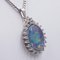 Vintage 14k White Gold Necklace with Triplet Opal Pendant and Diamonds 3