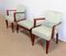 Art Deco Bridge Armchairs and Stool, 1940s, Set of 3 4