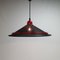 Postmodern Teak & Black and Red Steel Hanging Pendant, 1980s, Image 2