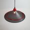 Postmodern Teak & Black and Red Steel Hanging Pendant, 1980s, Image 5