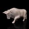 Vintage English White Onyx Carved Bull, 1950s 1