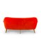 Mid-Century Velvet Orange 3-Seater Sofa from CFC Silkeborg, 1960s 5
