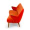 Mid-Century Velvet Orange 3-Seater Sofa from CFC Silkeborg, 1960s 3