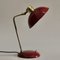 French Art Deco Red and Gold Desk Lamp, 1950s 3