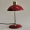 Französische Art Deco Schreibtischlampe in Rot & Gold, 1950er 2