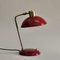 French Art Deco Red and Gold Desk Lamp, 1950s, Image 1